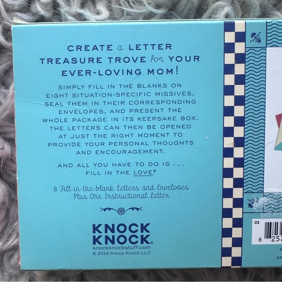 Knock Knock Read Me When Letters - Blue and Cream - Picture 3 of 4